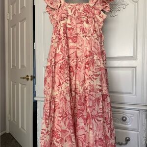 Olivaceous Pink Floral  Dress